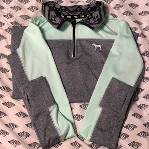 Quarter zip PINK yoga material workout sweater